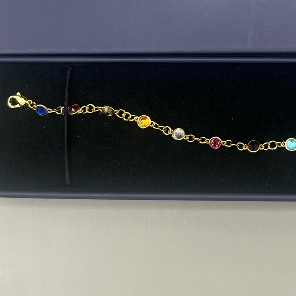 Taylor Swift Inspired Bejeweled Bracelet ~ Gold-Tone with 12 Era Gemstones NEW - Picture 5 of 6